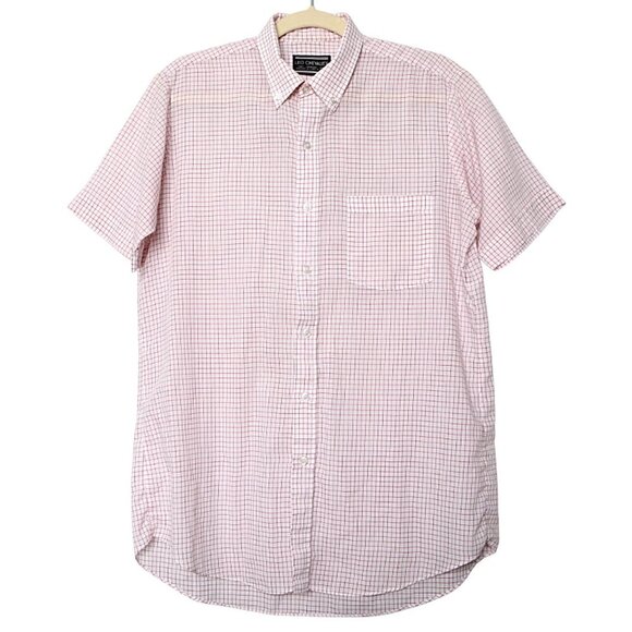 Vintage Leo Chevalier Button Down Short Sleeve Shirt Check Red White Preppy Golf - Picture 2 of 9